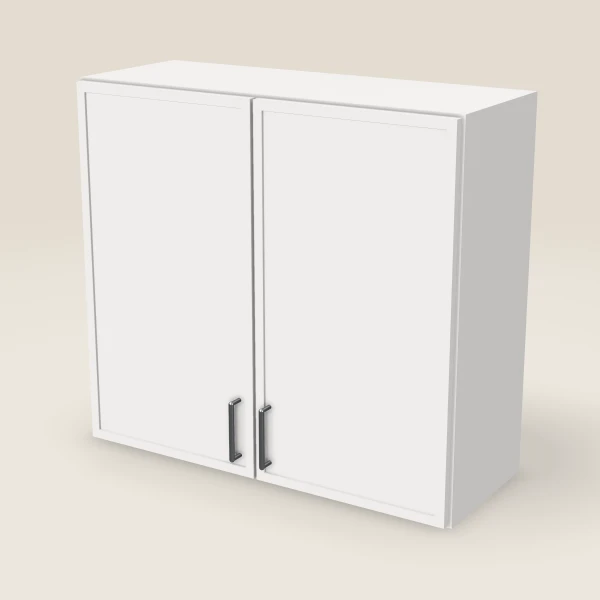 33" Wall Cabinet — 30" High, Double Door — Petit White, 3D picture