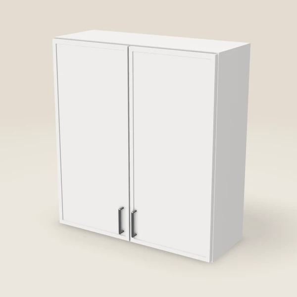 33" Wall Cabinet — 36" High, Double Door — Petit White, 3D picture