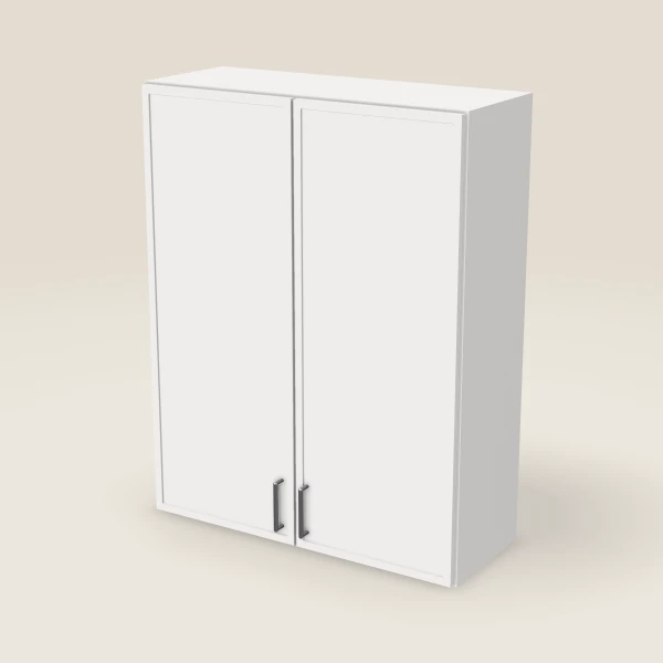 33" Wall Cabinet — 42" High, Double Door — Petit White, 3D picture