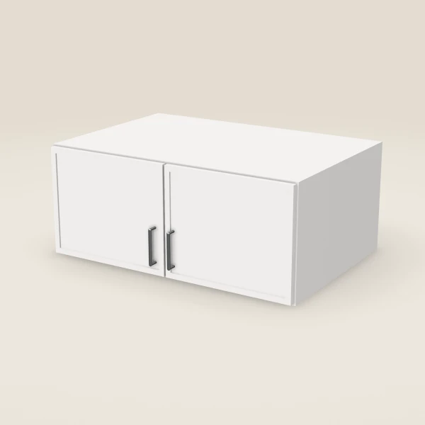 36" Wall Cabinet — 15" High, 24" Deep, Double Door — Petit White, 3D picture