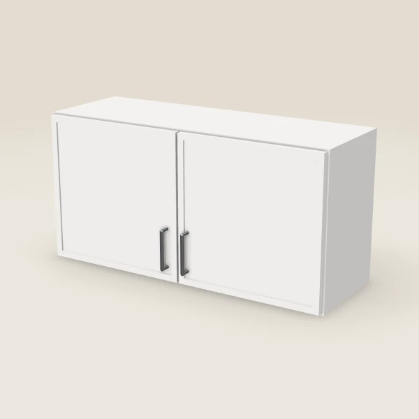 36" Wall Cabinet — 18" High, Double Door — Petit White, 3D picture