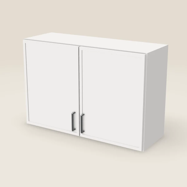 36" Wall Cabinet — 24" High, Double Door — Petit White, 3D picture