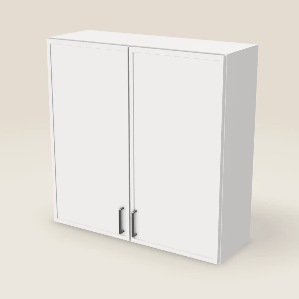 36" Wall Cabinet — 36" High, Double Door — Petit White, 3D picture