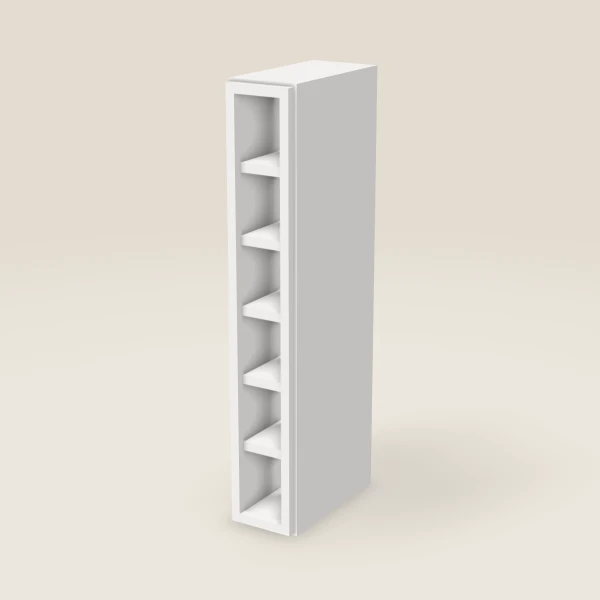 6" Wall Cube — 36" High, 6 Cubes — Petit White, 3D picture