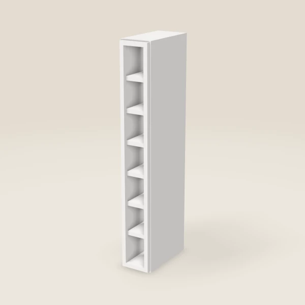 6" Wall Cube — 42" High, 7 Cubes — Petit White, 3D picture