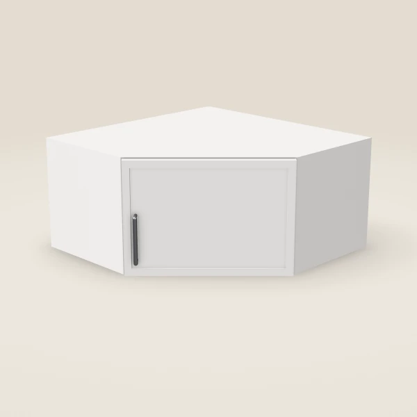 24" Wall Diagonal Corner — 12" High — Petit White, 3D picture