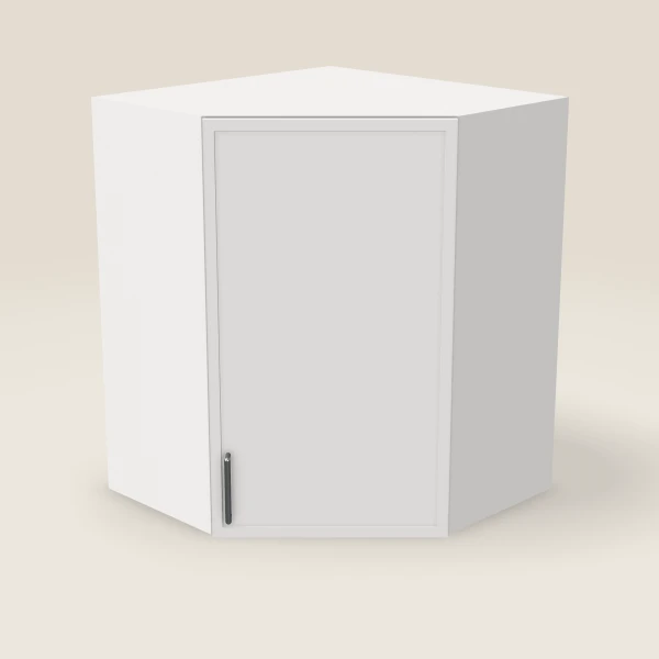 24" Wall Diagonal Corner — 30" High — Petit White, 3D picture