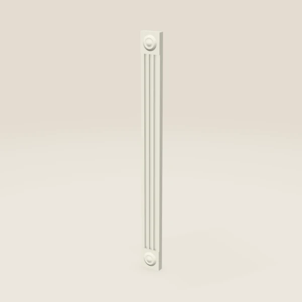 3" Fluted Base Filler with Rosettes — Signature Pearl, 3D picture