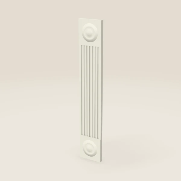 6" Fluted Base Filler with Rosettes — Signature Pearl, 3D picture