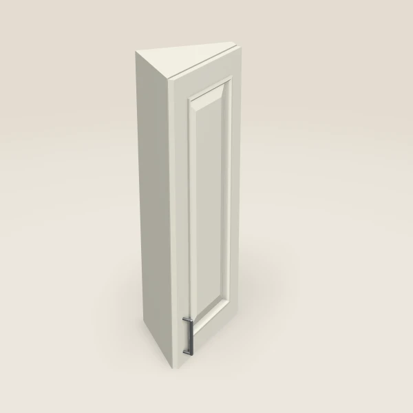 12" Wall End Angle Cabinet — 36" High — Signature Pearl, 3D picture