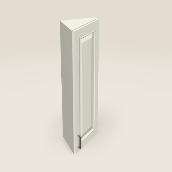 12" Wall End Angle Cabinet — 42" High — Signature Pearl, 3D picture
