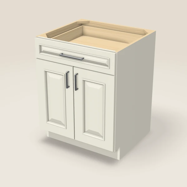 27" Base Cabinet — Double Door — Signature Pearl, 3D picture