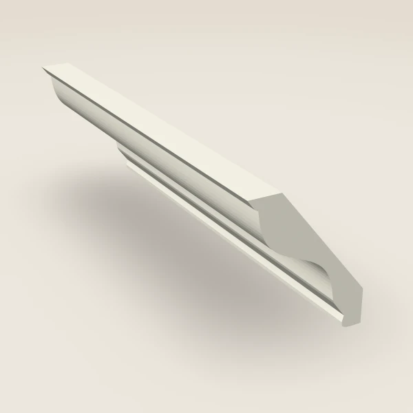 H-Profile Crown Molding — 4" × 96" — Signature Pearl, 3D picture