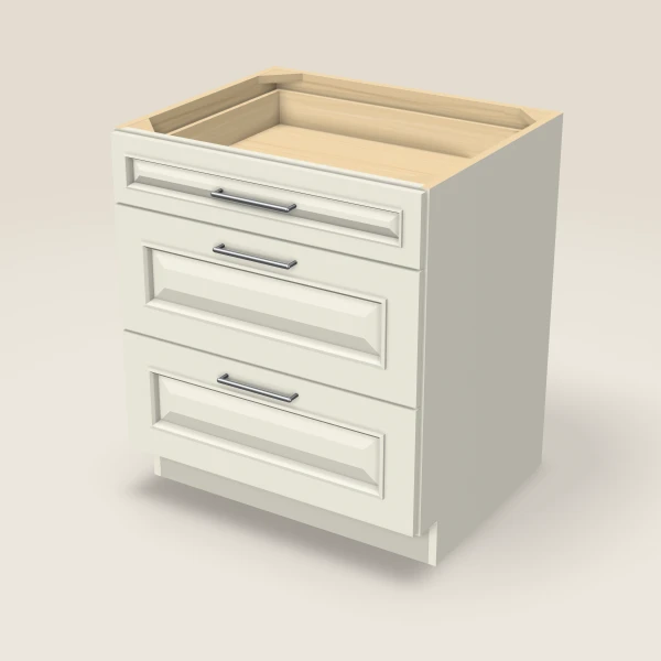 30" 3-Drawer Base — Signature Pearl, 3D picture
