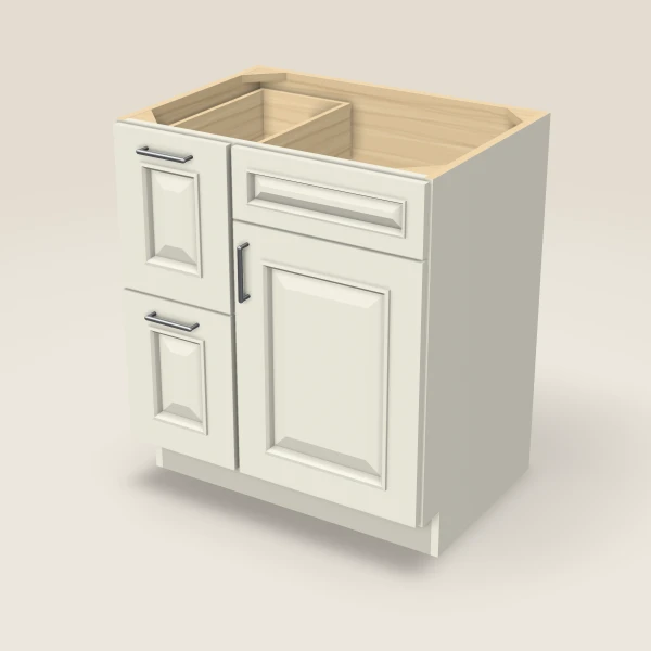 30" Vanity with Drawers Left — Signature Pearl, 3D picture