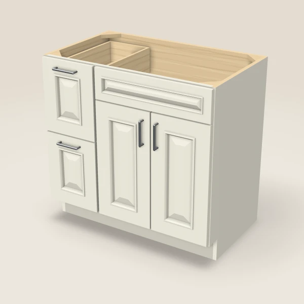 36" Vanity with Drawers Left — Signature Pearl, 3D picture