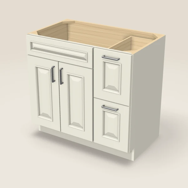 36" Vanity with Drawers Right — Signature Pearl, 3D picture