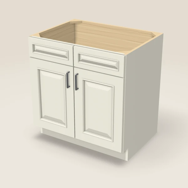 33" Sink Base — Double Door — Signature Pearl, 3D picture