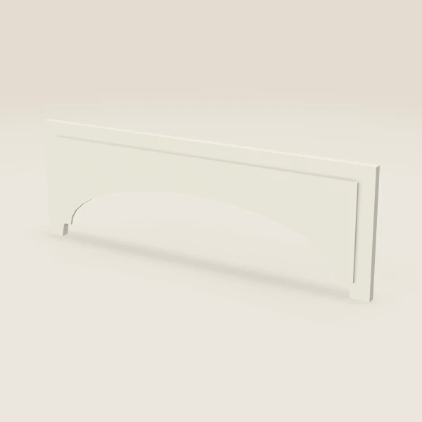 36" Arched Raised-Panel Valance — 12" to 8" High — Signature Pearl, 3D picture