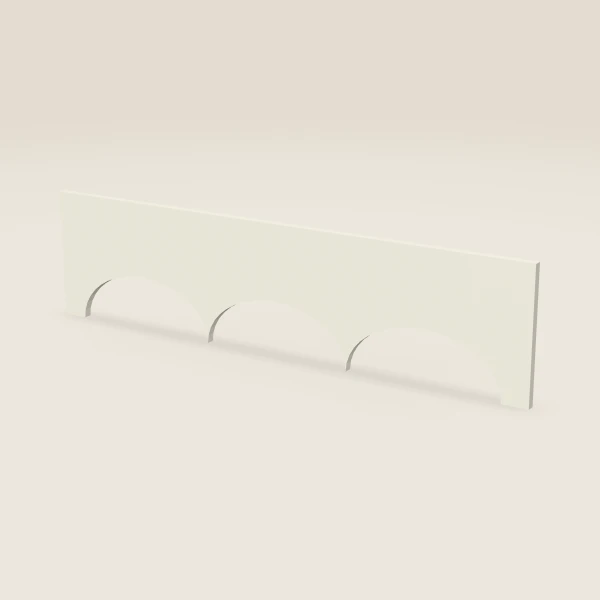 48" Scalloped Valance — 12" to 8" High — Signature Pearl, 3D picture