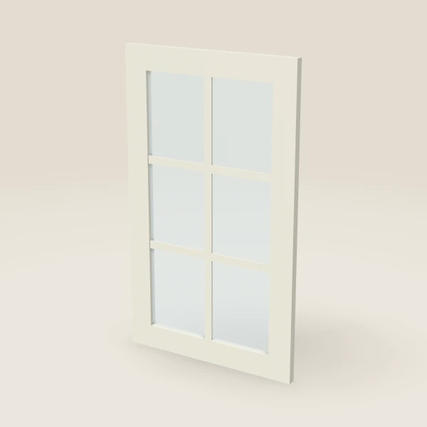 Puerta de vidrio con parteluces para W1830 (17½" × 29-5/16") — Signature Pearl, imagen en 3D