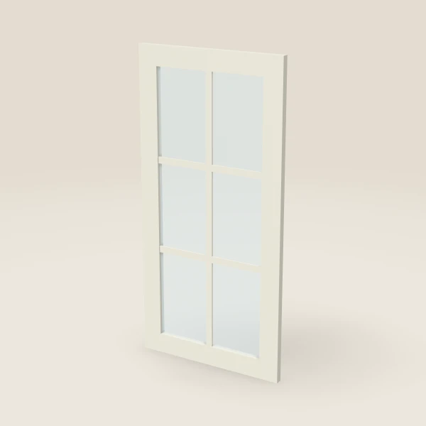 Puerta de vidrio con parteluces para W1836 (17½" × 35-5/16") — Signature Pearl, imagen en 3D