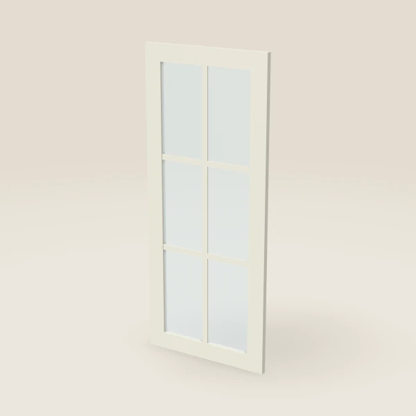 Puerta de vidrio con parteluces para W1842 (17½" × 41-5/16") — Signature Pearl, imagen en 3D