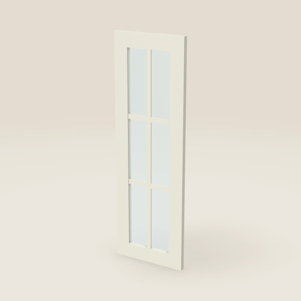 Puerta de vidrio con parteluces para W2436B (11-11/16" × 35-5/16"), imagen en 3D