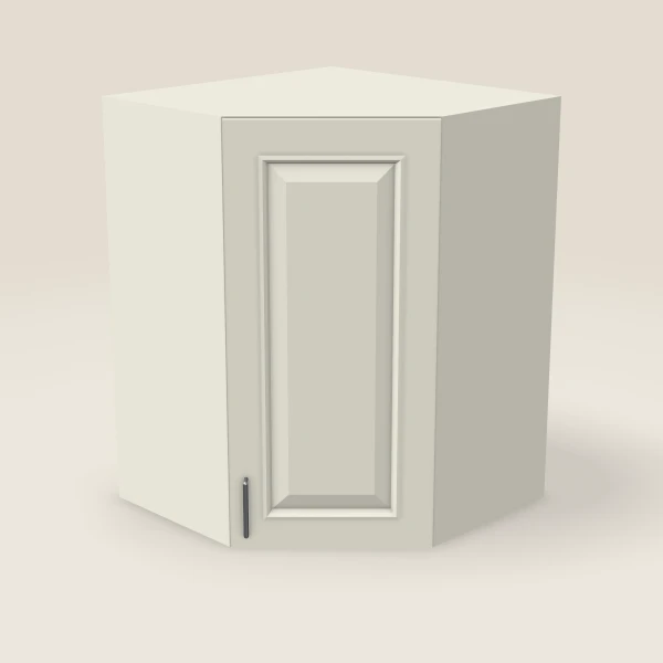27" Wall Diagonal Corner — 36" High, 15" Deep — Signature Pearl, 3D picture