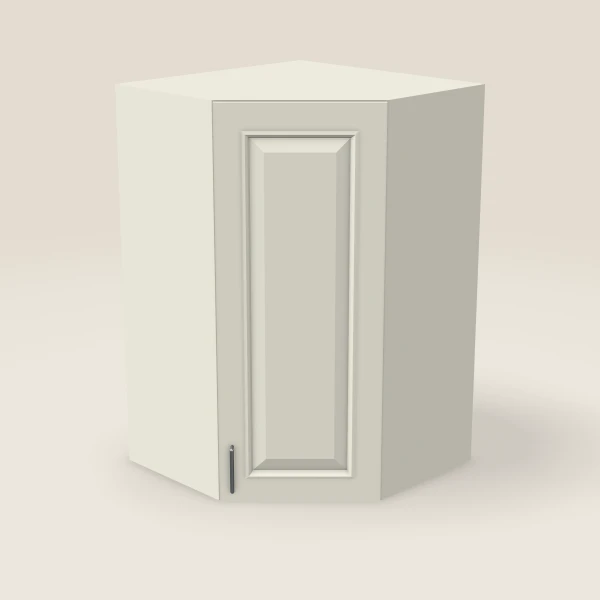 27" Wall Diagonal Corner — 42" High, 15" Deep — Signature Pearl, 3D picture