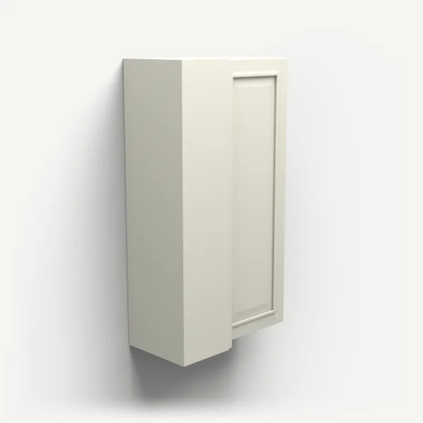 24" Wall Corner Cabinet, Bi-Fold Door — 42" High — Signature Pearl, 3D picture