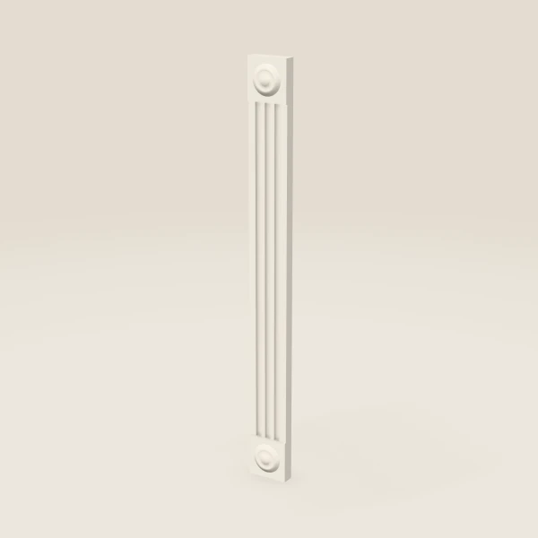 3" Fluted Wall Filler with Rosettes — 30" High — Townplace Crema, 3D picture