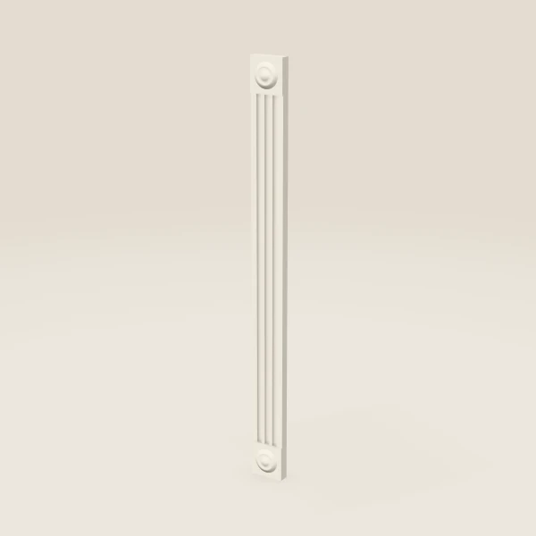 3" Fluted Wall Filler with Rosettes — 36" High — Townplace Crema, 3D picture