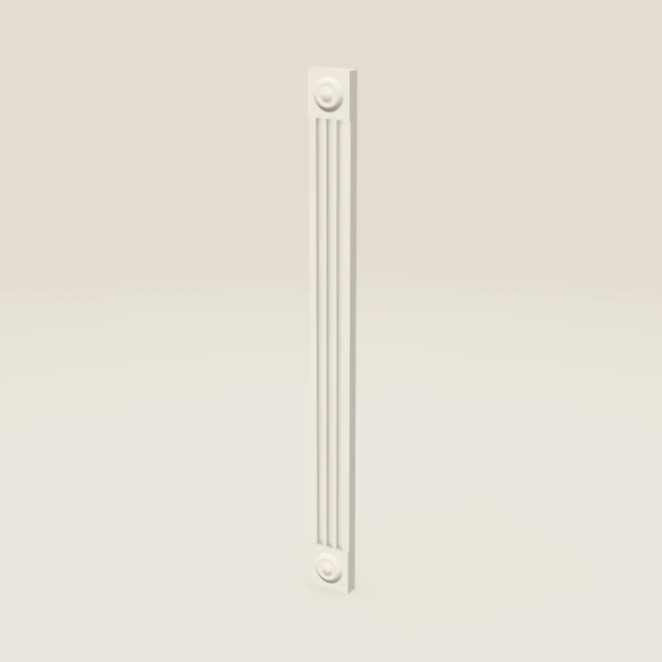 3" Fluted Base Filler with Rosettes — Townplace Crema, 3D picture