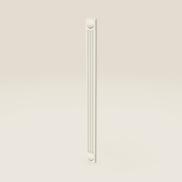 3" Fluted Wall Filler with Rosettes — 42" High — Townplace Crema, 3D picture