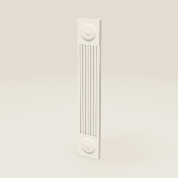 6" Fluted Base Filler with Rosettes — Townplace Crema, 3D picture