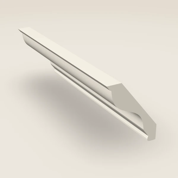 H-Profile Crown Molding — 4" × 96" — Townplace Crema, 3D picture