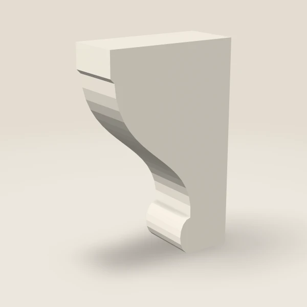 Corbel 75L — 3½" × 12½" — Townplace Crema, 3D picture