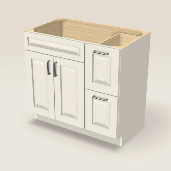 36" Vanity with Drawers Right — Townplace Crema, 3D picture