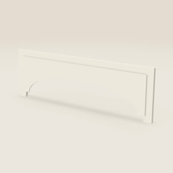 36" Arched Raised-Panel Valance — 12" to 8" High — Townplace Crema, 3D picture