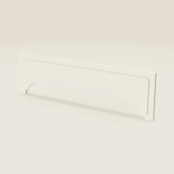 42" Arched Raised-Panel Valance — 12" to 8" High — Townplace Crema, 3D picture