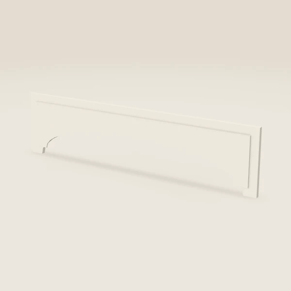 48" Arched Raised-Panel Valance — 12" to 8" High — Townplace Crema, 3D picture