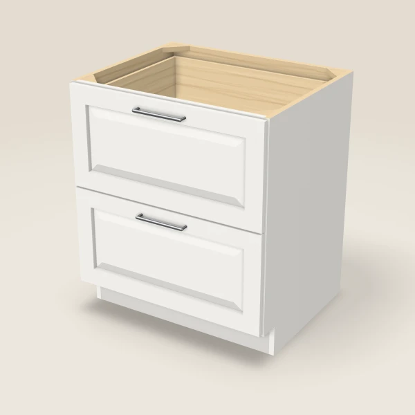 30" 2-Drawer Base — Uptown White, 3D picture