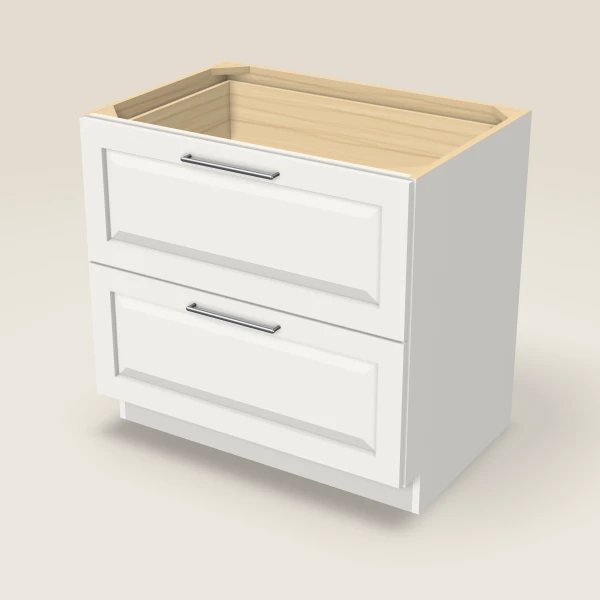 36" 2-Drawer Base — Uptown White, 3D picture