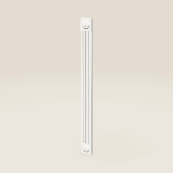 3" Fluted Base Filler with Rosettes — Uptown White, 3D picture