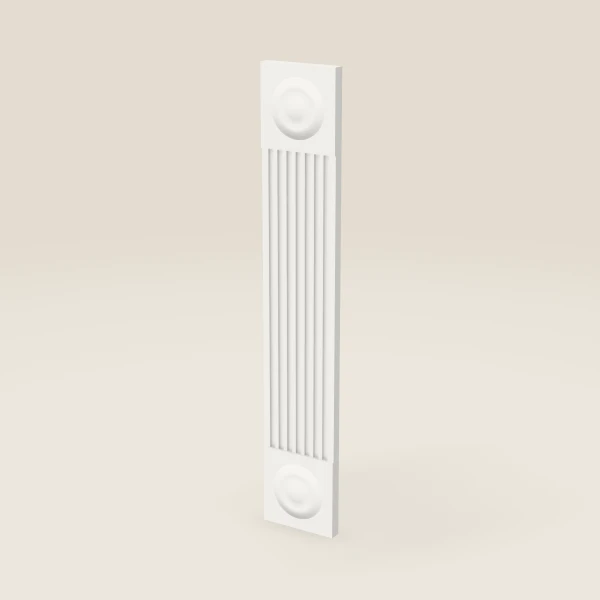 6" Fluted Base Filler with Rosettes — Uptown White, 3D picture