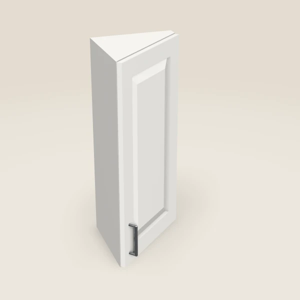 12" Wall End Angle Cabinet — 30" High — Uptown White, 3D picture