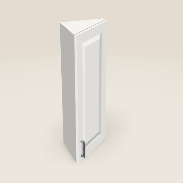 12" Wall End Angle Cabinet — 36" High — Uptown White, 3D picture