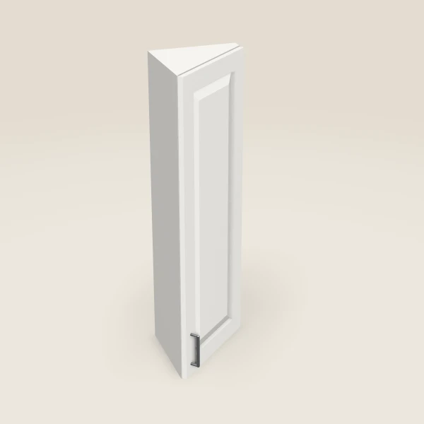 12" Wall End Angle Cabinet — 42" High — Uptown White, 3D picture