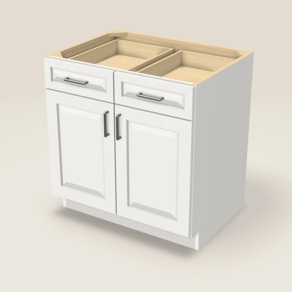 33" Base Cabinet — Double Door — Uptown White, 3D picture